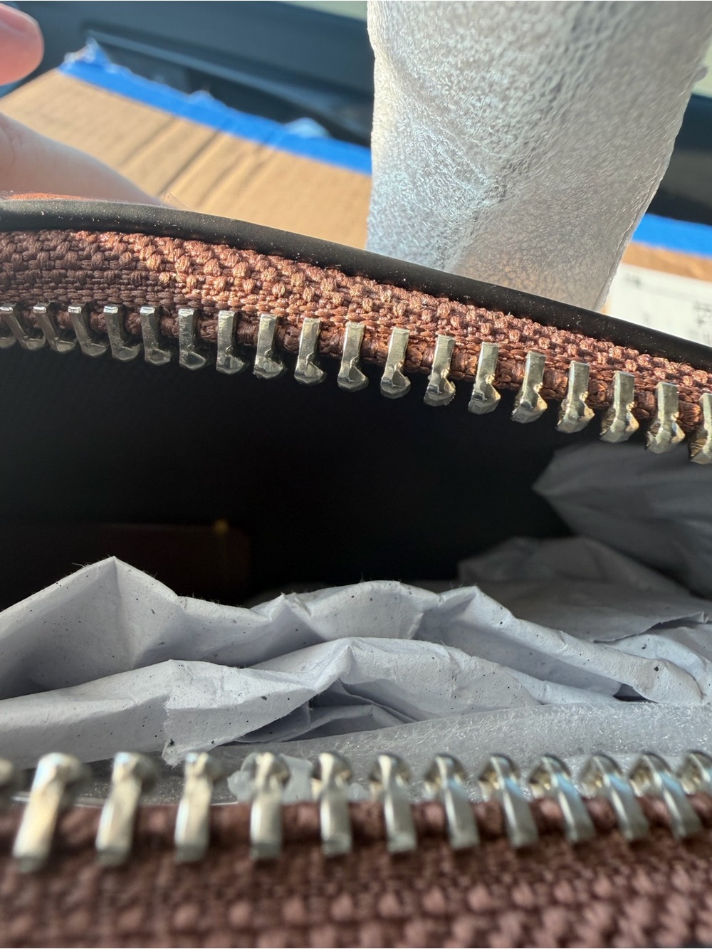 Coach Brown Loved Leather Compass 25 BTWT - Picture 4 of 8
